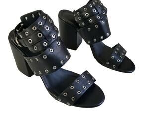 Rebecca Minkoff Carter Grommet Sandal in Black size 6